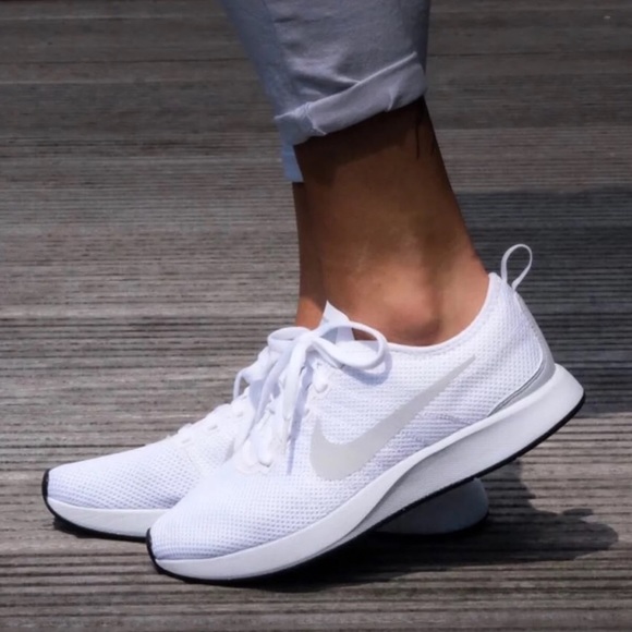 Nike Shoes - Nike Dualtone Racer White Running Shoes